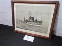 USS YMS 276 Picture w/ frame