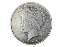 1922 D Peace Silver Dollar w Die Break