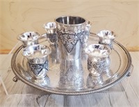 6 vintage Judaica silver plate kiddush cups