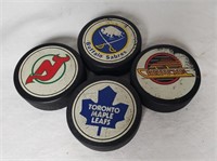 NHL HOCKEY TEAM LOGO PUCKS