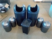 Large Assortment of Trash Cans Measure From