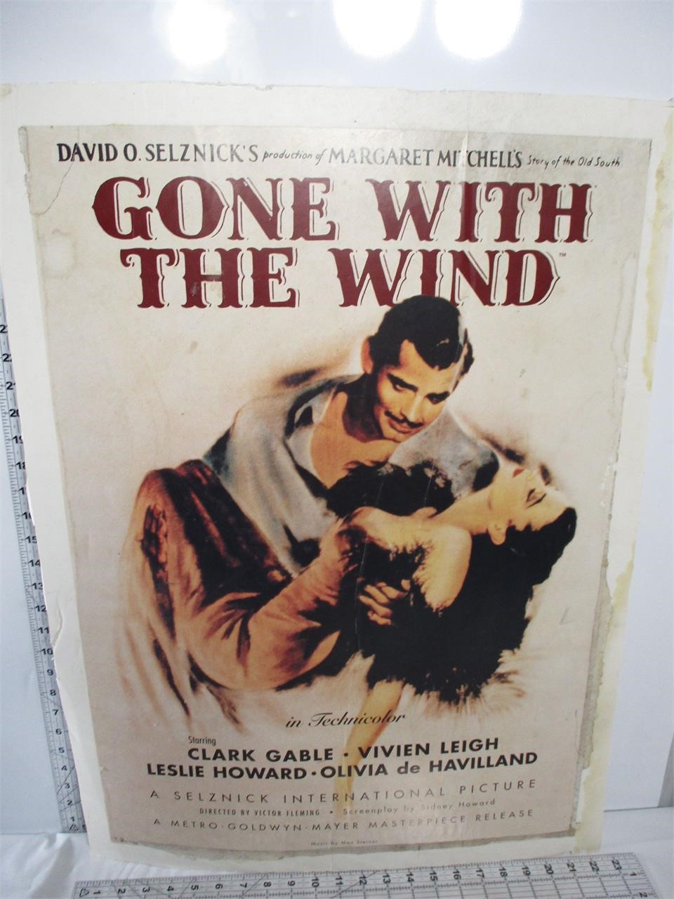 Large Vintage Gone With The Wind Movie Poster