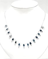 29R- Sapphire (16.0ct) necklace 14k chain -$5,280
