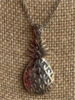 Sterling Silver Necklace w/ Pineapple