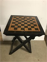Folding checker board table