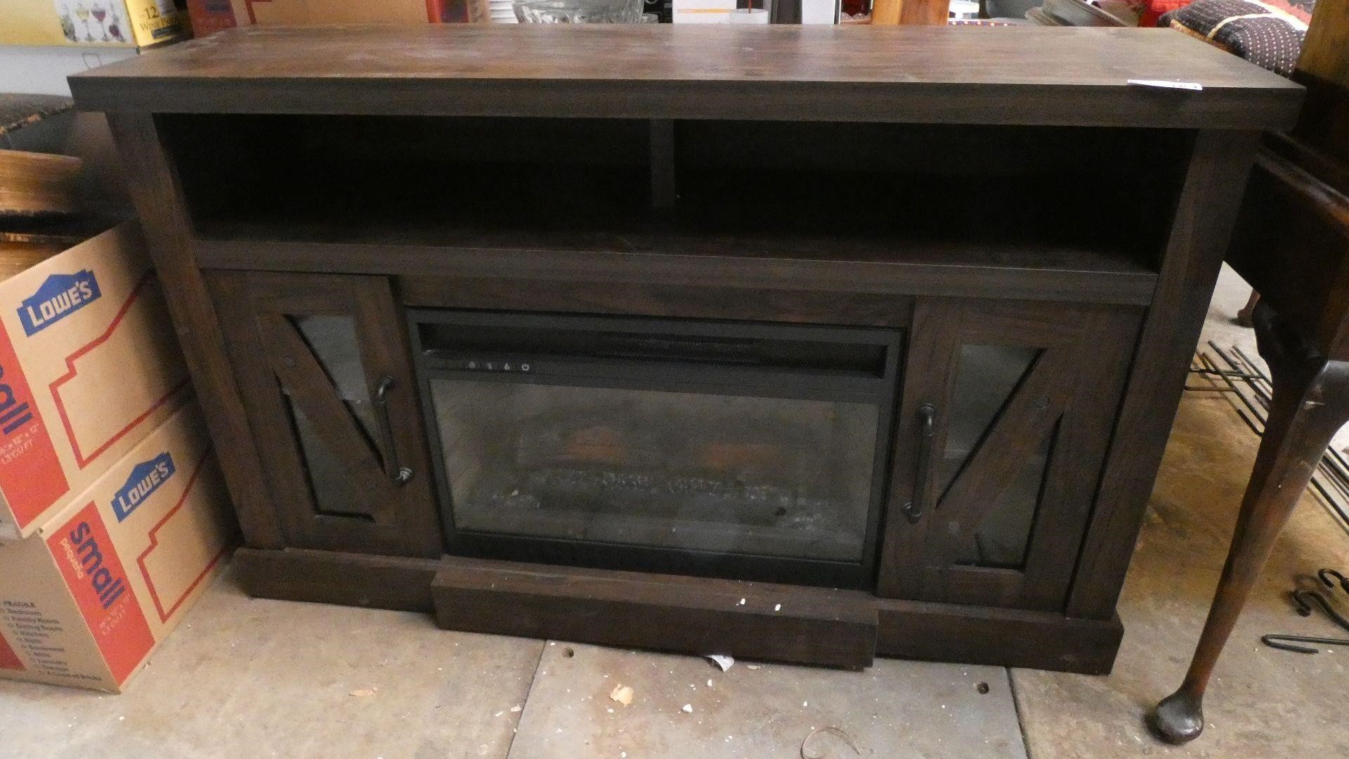 54" Wide TV Stand w/ Electric Fireplace