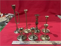 7 brass candle sticks