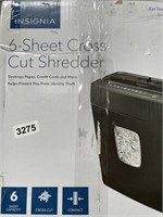 INSIGNIA 6 SHEET CROSS CUT SHREDDER RETAIL $150
