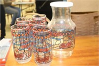 Vintage Pepsi-Cola Carafe with 5 Pepsi-Cola