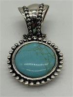 Sterling Silver Designer Turquoise Nice Pendant