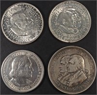 (3) US 50C SILVER COMM COINS & (1) SOUVENIR COIN