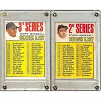 (2) 1967 Topps Baseball Checklists Mantle/mays