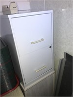 White Metal 2 Drawer File Cabinet