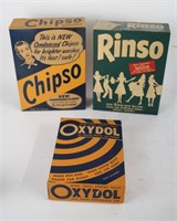 THREE VINTAGE SOAP BOXES