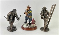 Signed Red Hats of Courage "Hero" Fireman Statue