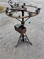 Decorative Iron and Brass Church Candlestand