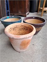 Three Pottery Planters