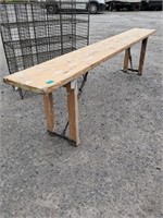 Long Pine Bench with Fold Up Legs (197cm Long)