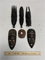 6 Assorted Wooden Masks