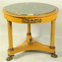 EMPIRE STYLE MARBLE TOP CENTER TABLE
