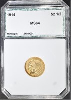 1914 $2.5 GOLD INDIAN PCI CH/GEM BU