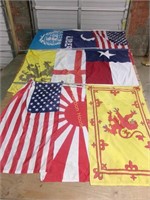 Group of 9 Assorted 3 x 5 Flags
