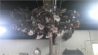 VENETIAN GLASS IRON AND GLASS CHANDELIER