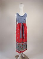 Vintage Cotton 1960s Maxi Dress