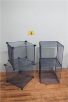 4 Mess Wire Stacking Bins / Crates 14x14