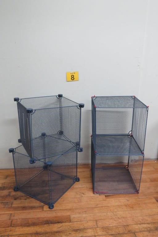 4 Mess Wire Stacking Bins / Crates 14x14