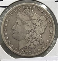 1892CC Morgan Silver Dollar Nice+