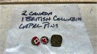 2 Canada & 1 British Columbia Lapel Pins