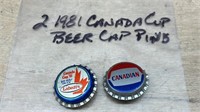 Two 1981 Canadian Beer Cap Pins *SC