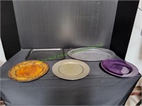 (2) Serving Trays w/ (3) Chargers