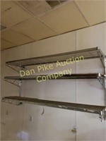 Commercial wall mounted 3 shelf storage rack