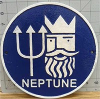 Cast iron Neptune sign