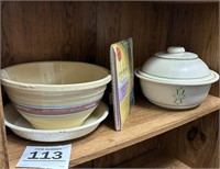 Stoneware Bowl, Pie Dish, Covered Casserole and Ca