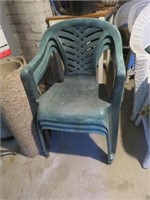 4 OUTDOOR PLASTIC CHAIRS