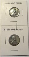 (2) Steel War Pennies, 1943