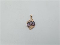 10K Yellow Gold Rhodolite Garnet Pendant