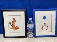 (2) Winnie The Pooh Matted Framed Pictures
