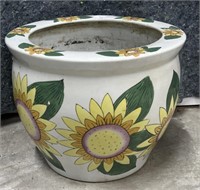Sunflower/ White Plant Vase 
Height 11” Diameter