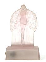 Art Nouveau Pink Satin Glass Boudoir Lamp Nude 12"