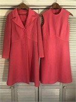 VINTAGE 2PC PINK JACKET AND MOD DRESS SET