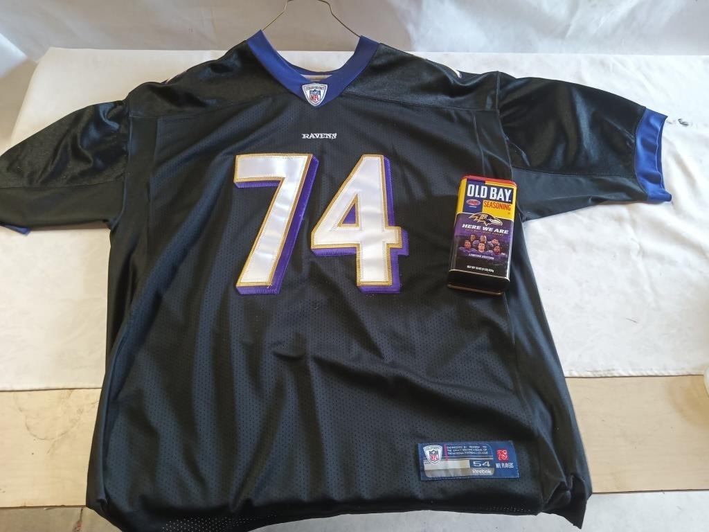 Ravens - NFL #74 Ravens Jersey size 54 and a can