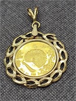 1993 Chinese gold coin with 10K gold chain style