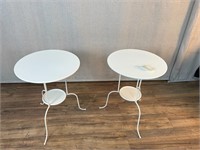 Pair of White Ikea Side Tables
