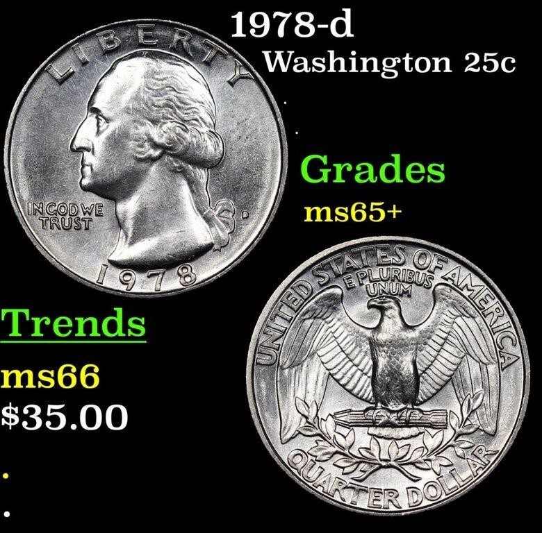 1978-d Washington Quarter 25c Grades GEM+ Unc