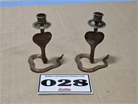 BRASS COBRA Candle Holders