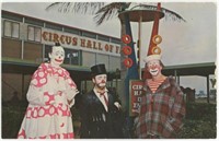 5"x3" Postcard clown at the Circus Hall of Fame